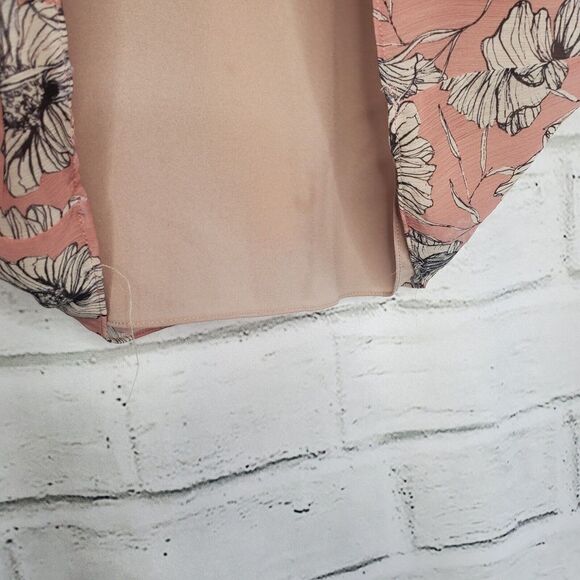 HD In Paris Bell Sleeve Mini Floral Pink Dress Womens Small Petite - Picture 9 of 12